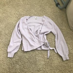 Target balloon sleeve cross over sweater